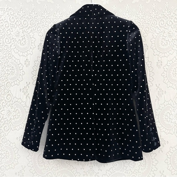 Self Portrait Velvet Diamante Jacket Black - Picture 8 of 15
